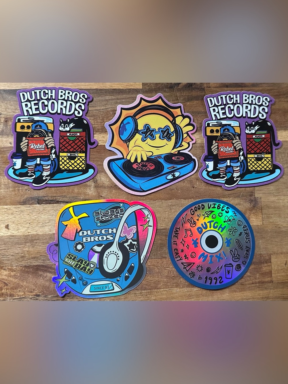 Dutch Bros Music Stickers 5 piece